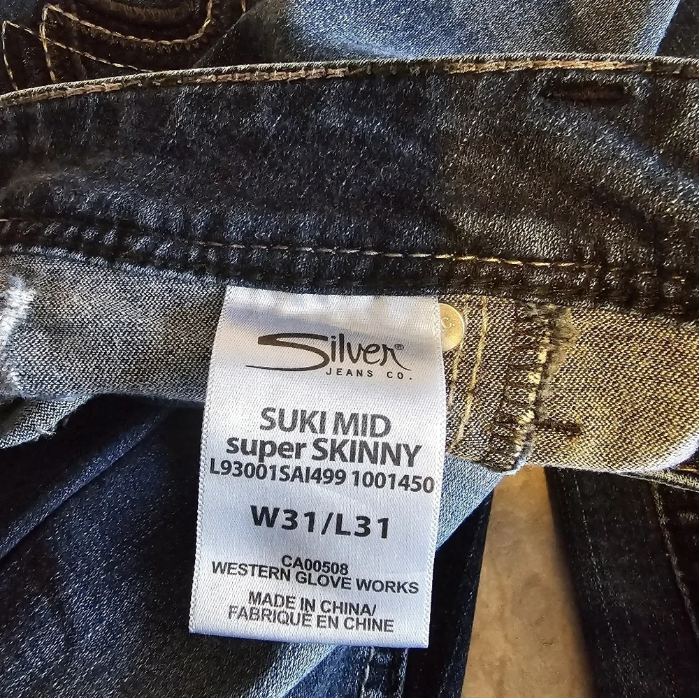 Silver Jeans Suki Mid Super Skinny Fluid Denim Women Sz. 31 Jeans - Picture 10 of 11